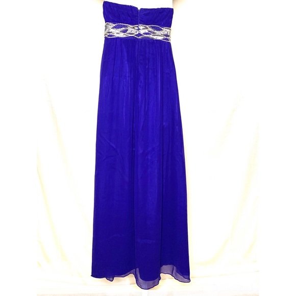 JS Boutique Sz 4 Dress Fit Flare Strapless Sequin - Picture 3 of 8